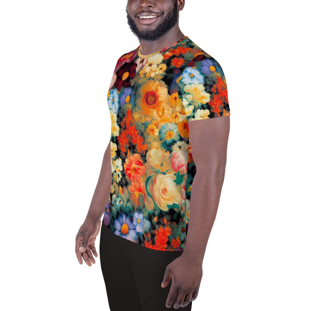 DMV 0150 Floral All-Over Print Men's Athletic T-shirt