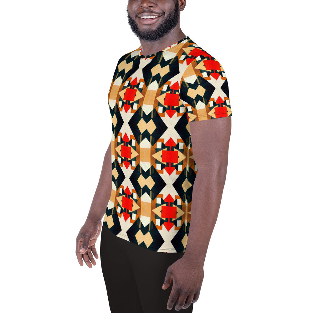 DMV 0138 Geo Boho All-Over Print Men's Athletic T-shirt