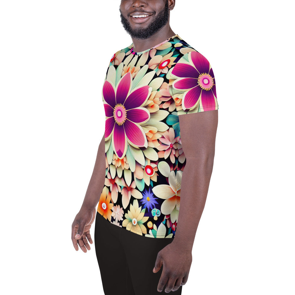 DMV 0307 Floral All-Over Print Men's Athletic T-shirt
