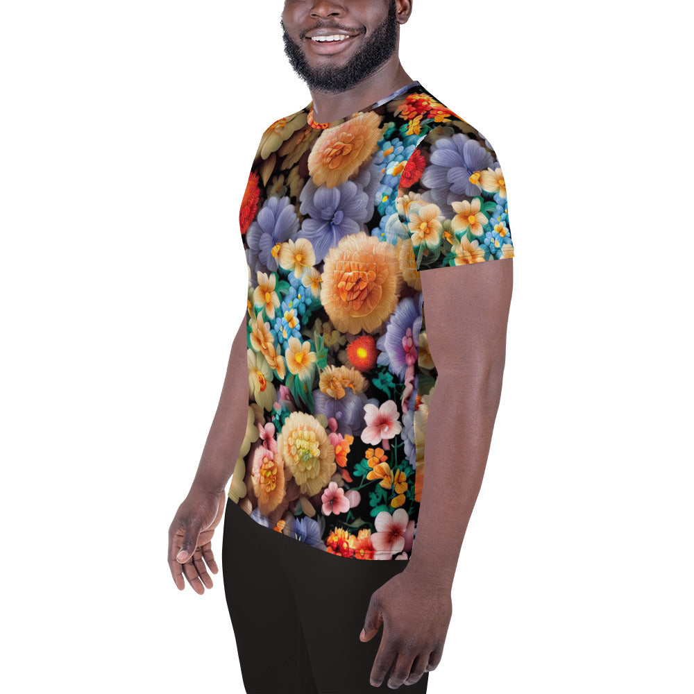 DMV 0302 Floral All-Over Print Men's Athletic T-shirt