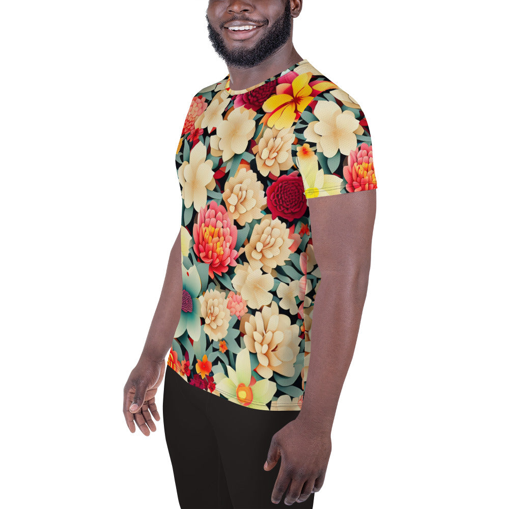 DMV 0260 Floral All-Over Print Men's Athletic T-shirt