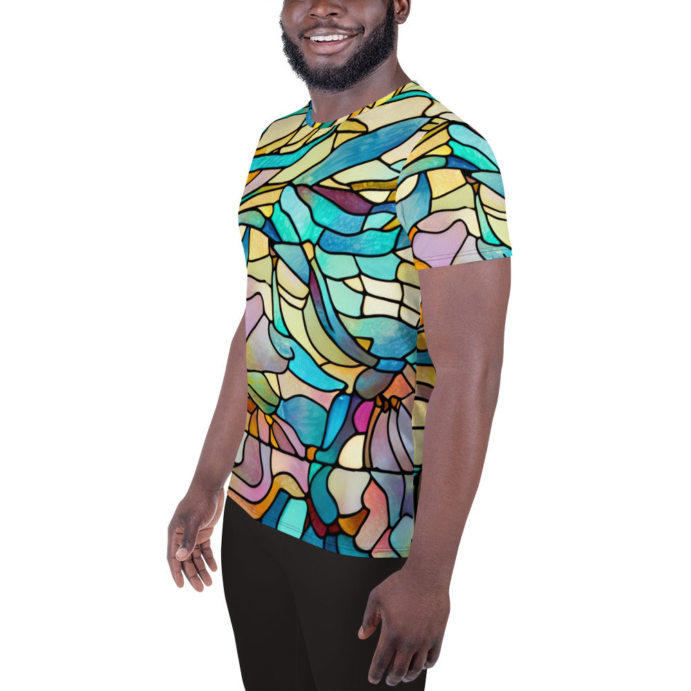 DMV 0167 Boho All-Over Print Men's Athletic T-shirt