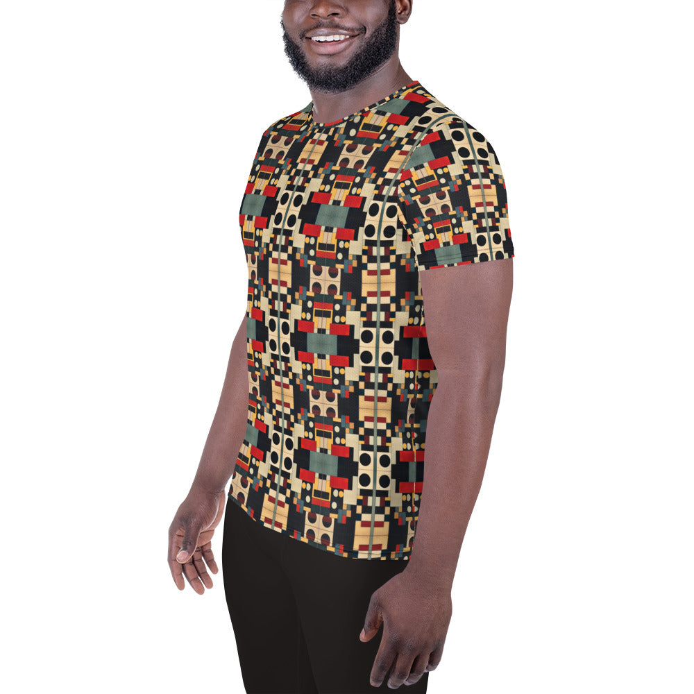 DMV 0510 Geo Boho All-Over Print Men's Athletic T-shirt