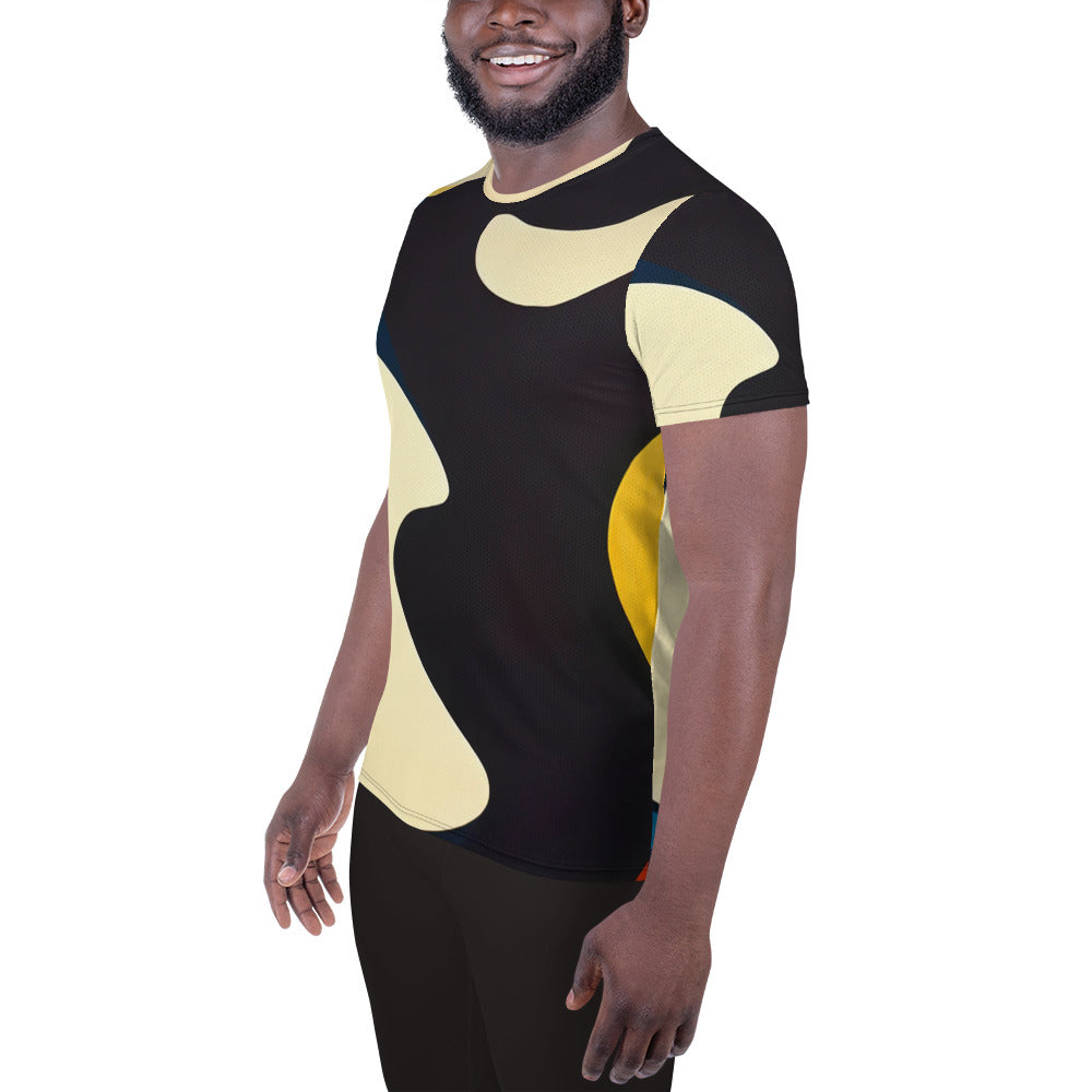 DMV 0421 Retro Art All-Over Print Men's Athletic T-shirt