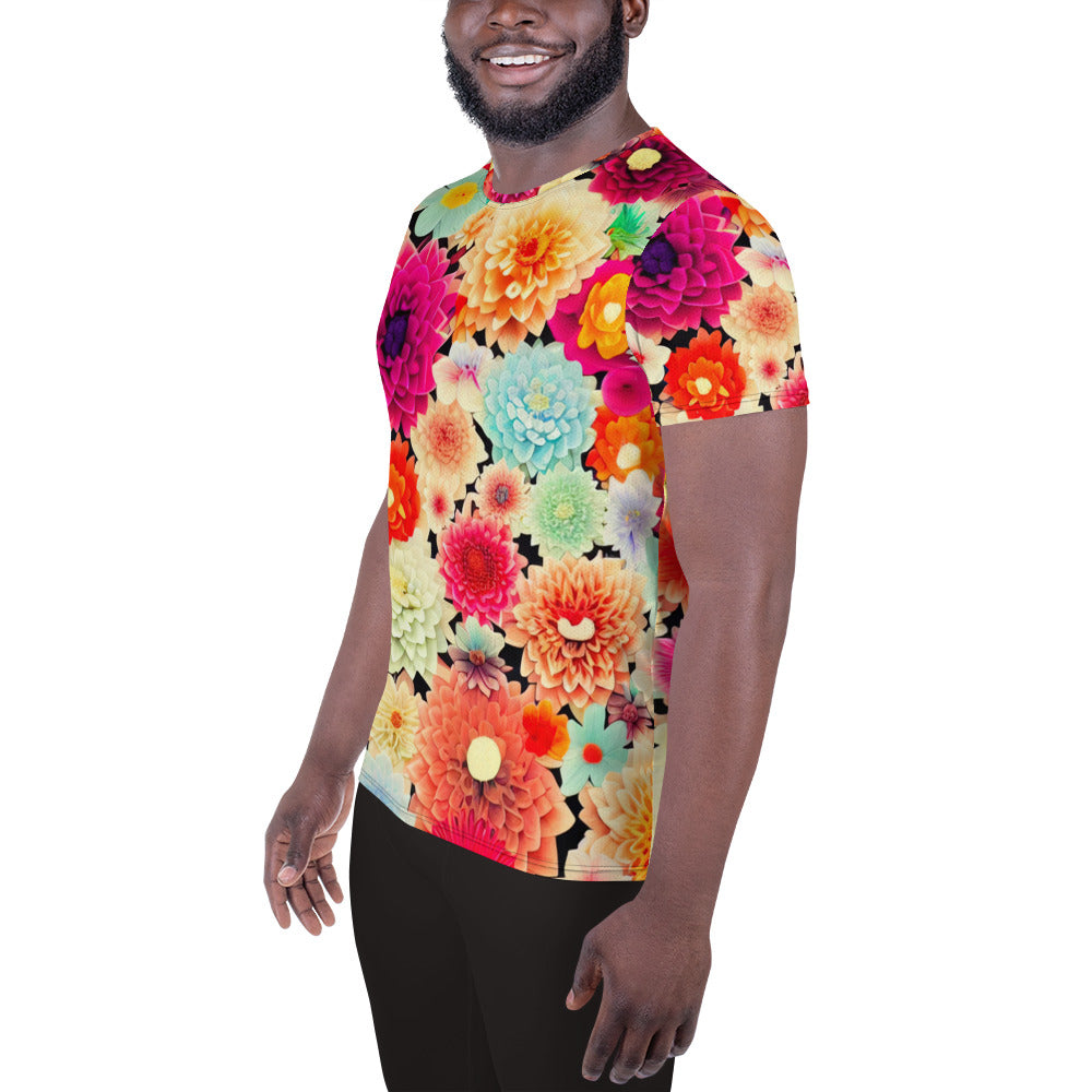 DMV 0424 Floral All-Over Print Men's Athletic T-shirt