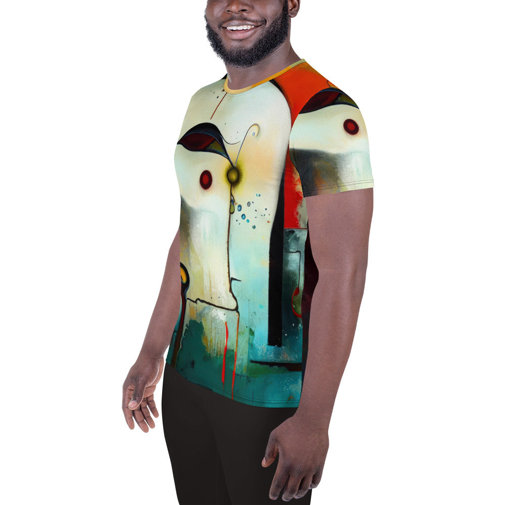 DMV 1213 Retro Art All-Over Print Men's Athletic T-shirt