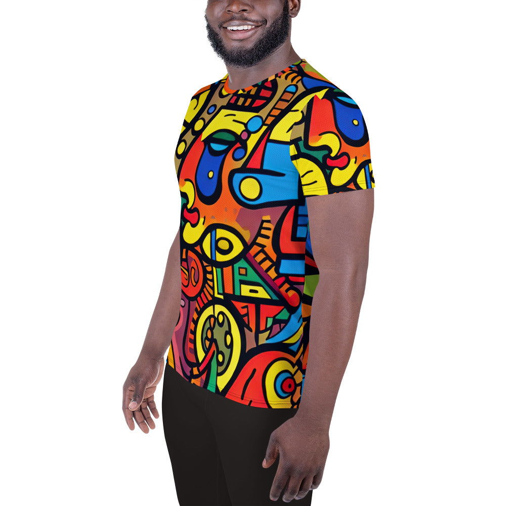 DMV 0565 Psy Art All-Over Print Men's Athletic T-shirt