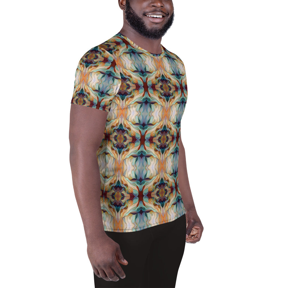 DMV 0273 Chic Boho All-Over Print Men's Athletic T-shirt