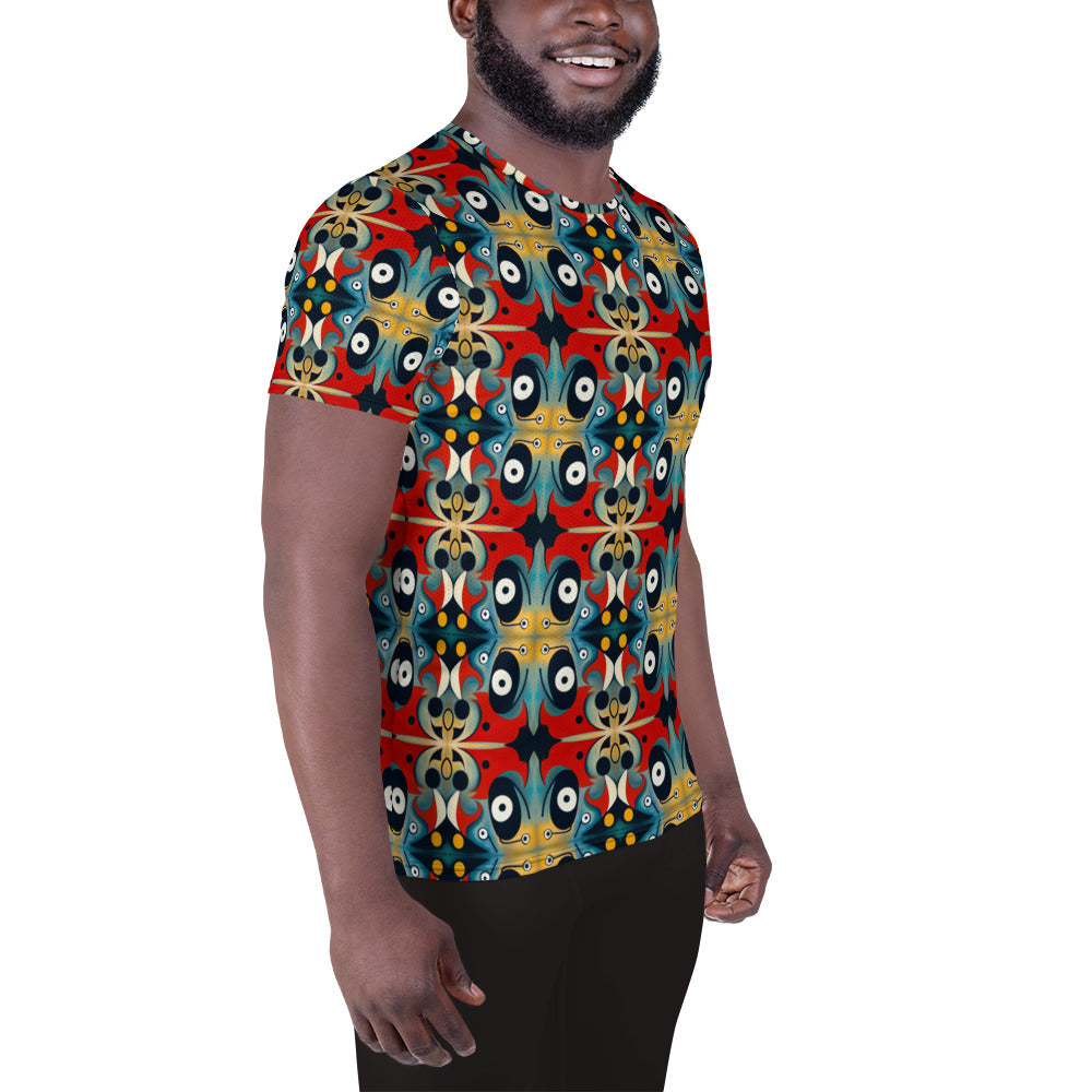 DMV 0269 Vintage Artsy All-Over Print Men's Athletic T-shirt