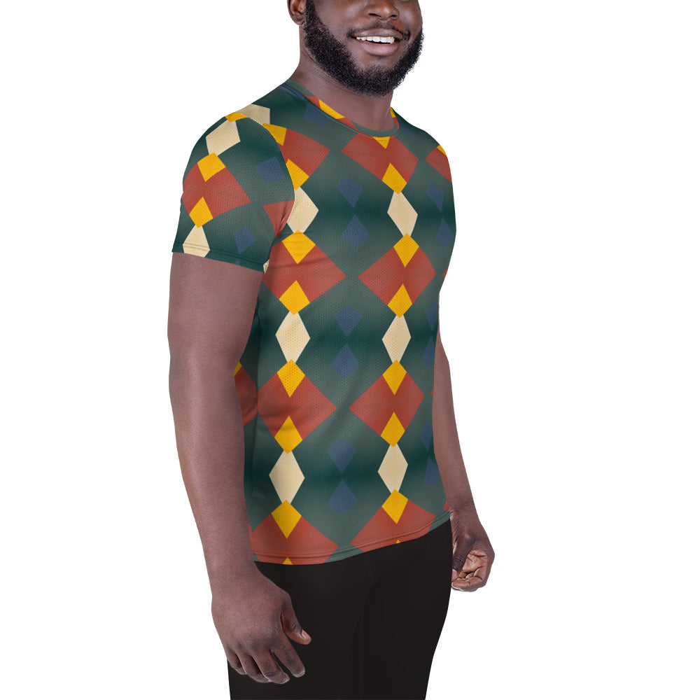 DMV 0057 Classic Boho All-Over Print Men's Athletic T-shirt