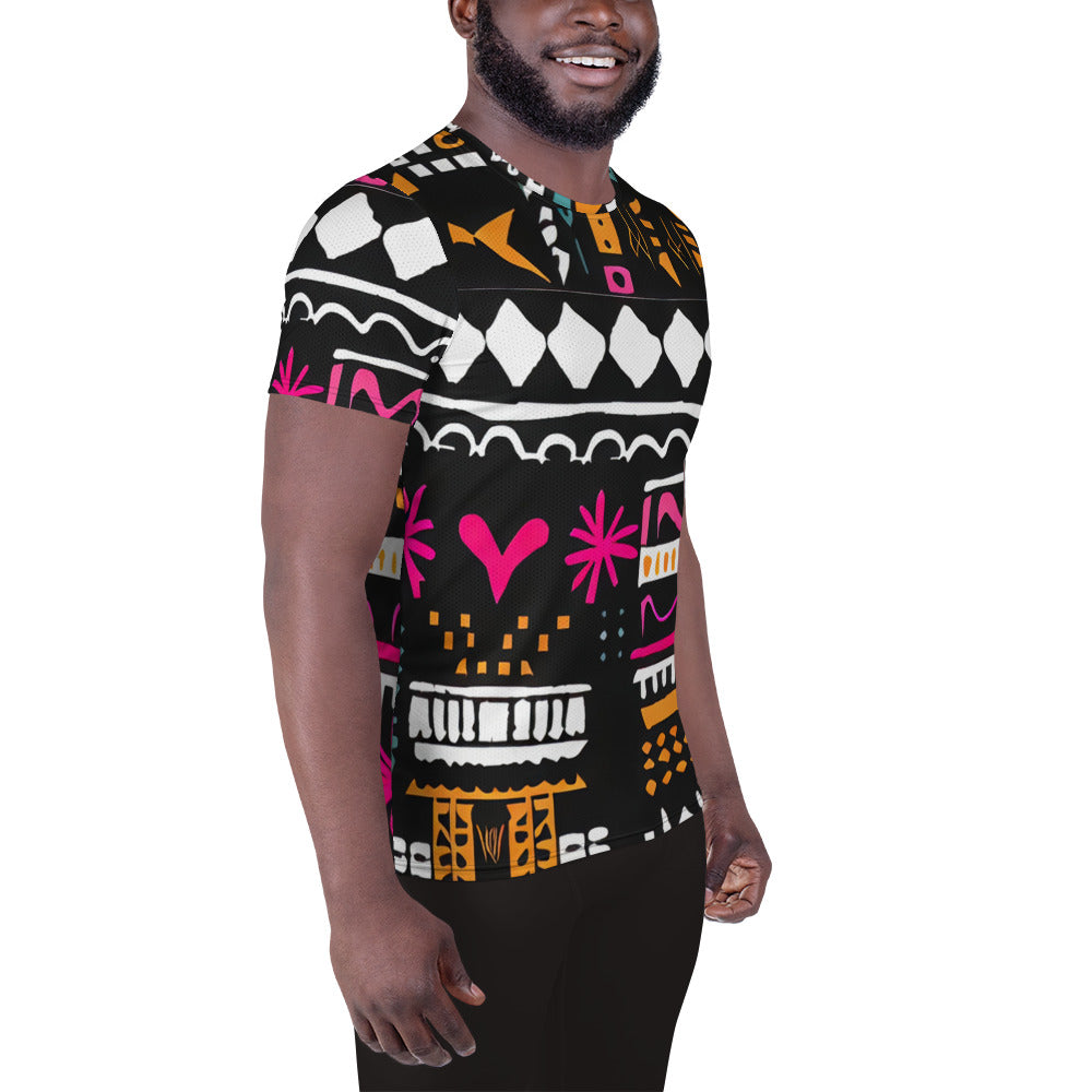 DMV 0011 Boho All-Over Print Men's Athletic T-shirt