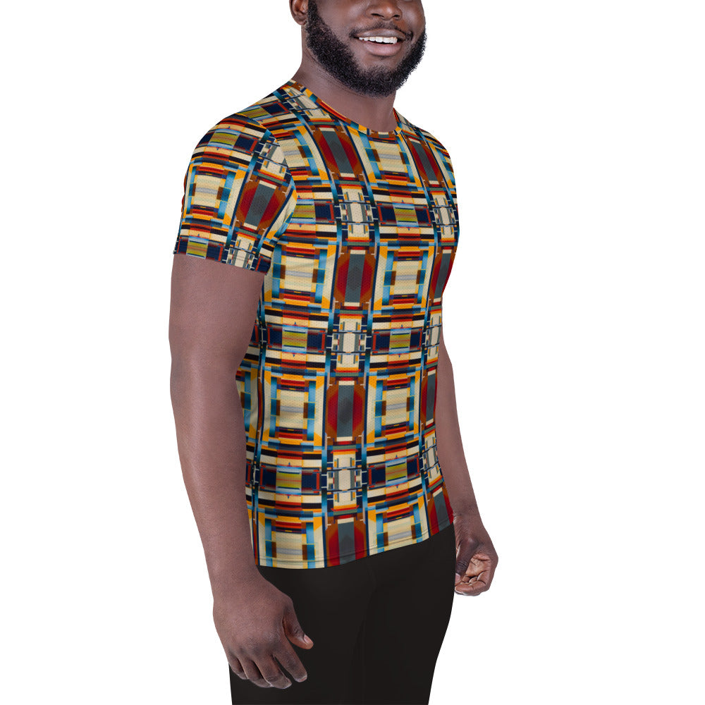 DMV 0244 Geo Boho All-Over Print Men's Athletic T-shirt