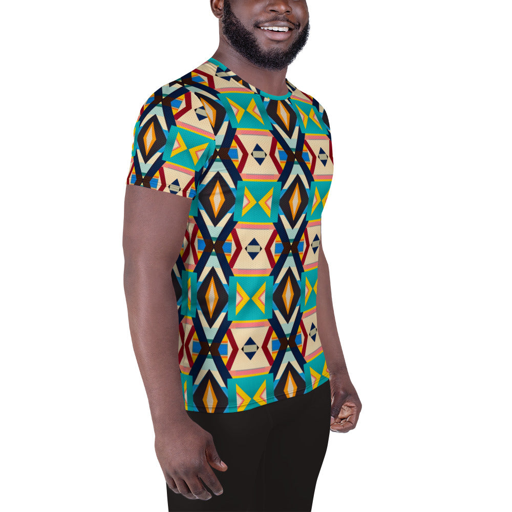 DMV 0111 Classic Boho All-Over Print Men's Athletic T-shirt