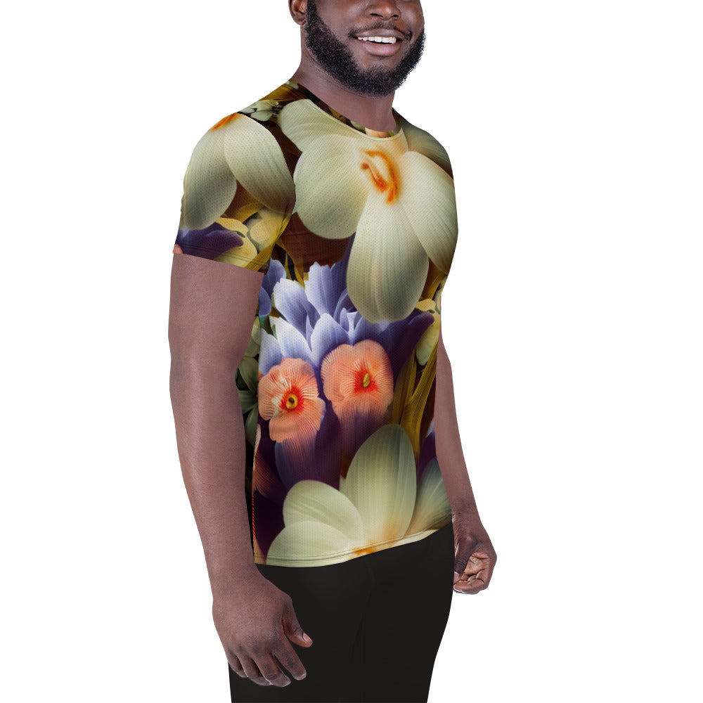 DMV 0125 Floral All-Over Print Men's Athletic T-shirt