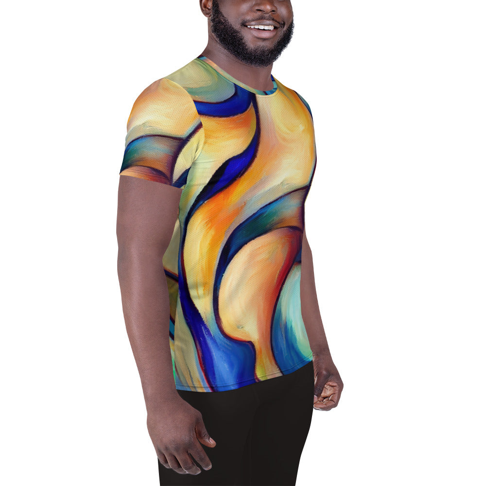 DMV 0162 Abstract Art All-Over Print Men's Athletic T-shirt