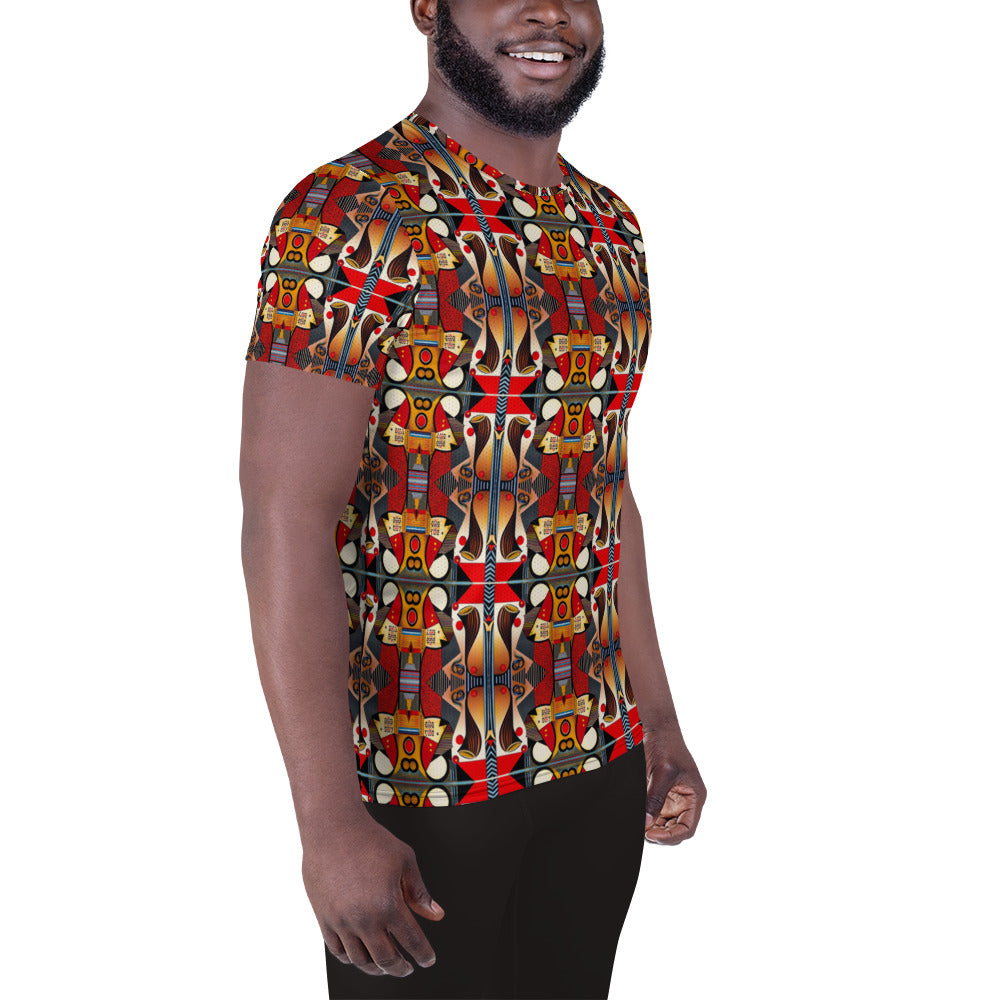 DMV 0208 Chic Boho All-Over Print Men's Athletic T-shirt