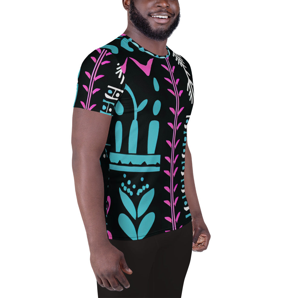 DMV 0122 Boho All-Over Print Men's Athletic T-shirt