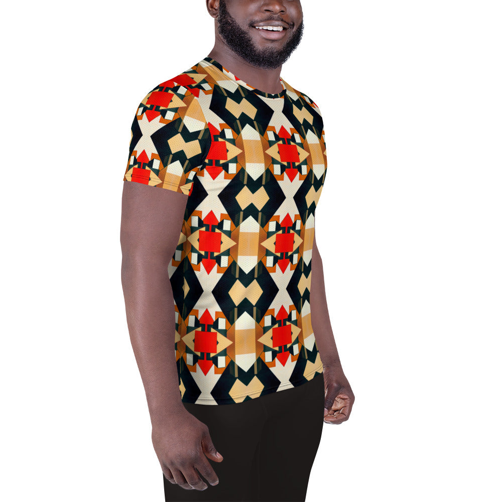 DMV 0138 Geo Boho All-Over Print Men's Athletic T-shirt