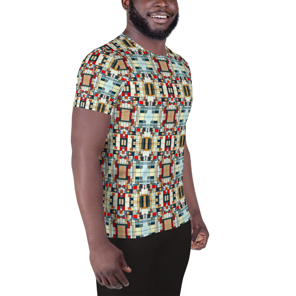 DMV 0184 Geo Boho All-Over Print Men's Athletic T-shirt