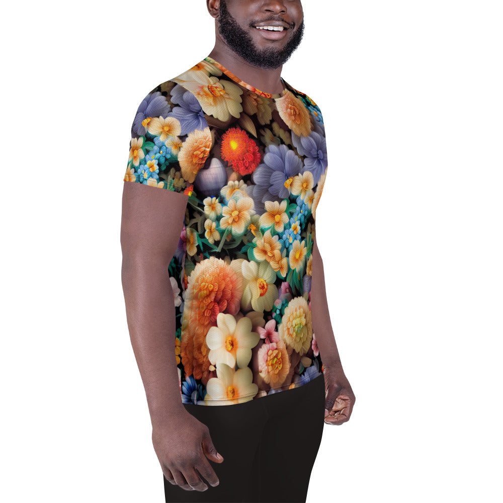 DMV 0302 Floral All-Over Print Men's Athletic T-shirt