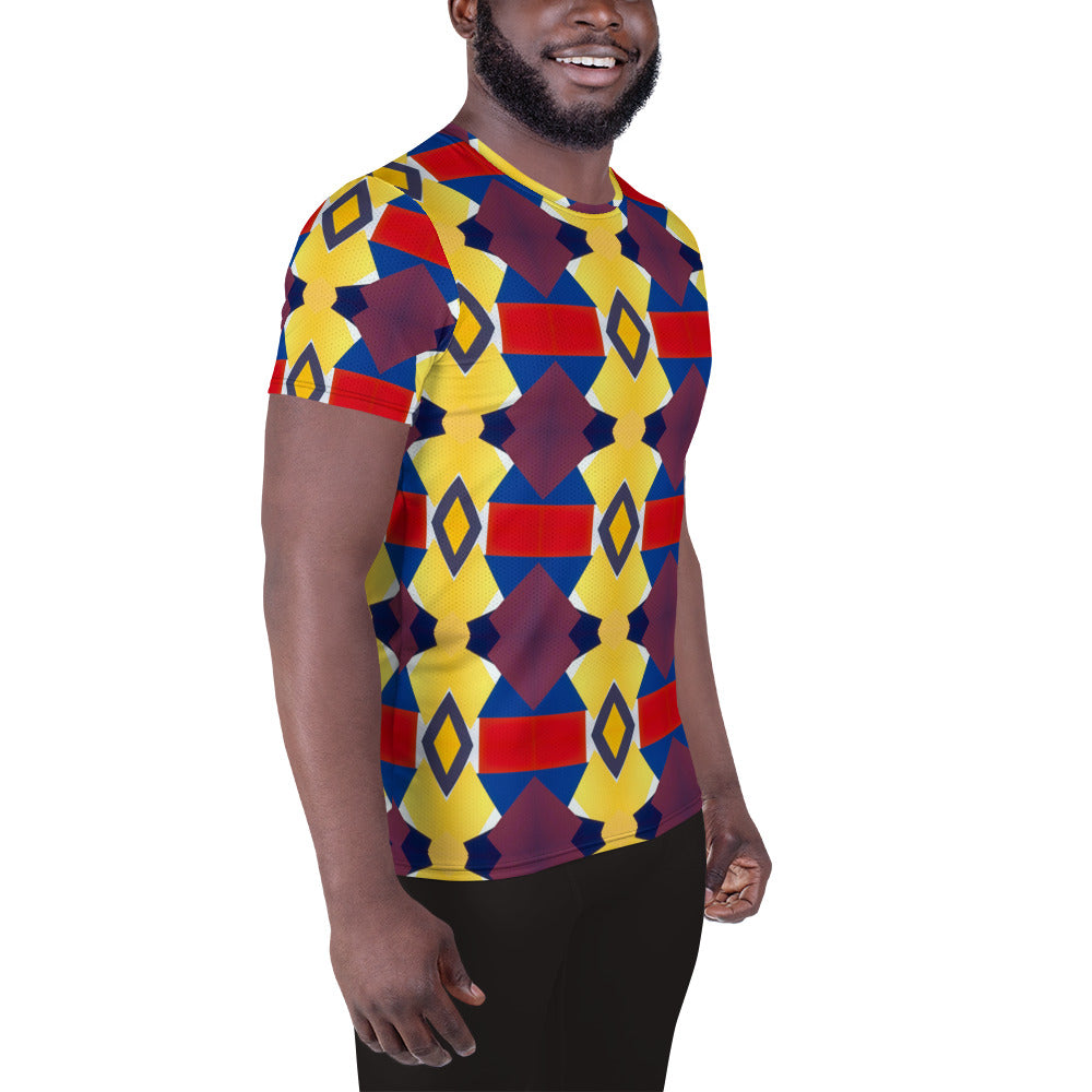 DMV 0418 Classic Boho All-Over Print Men's Athletic T-shirt