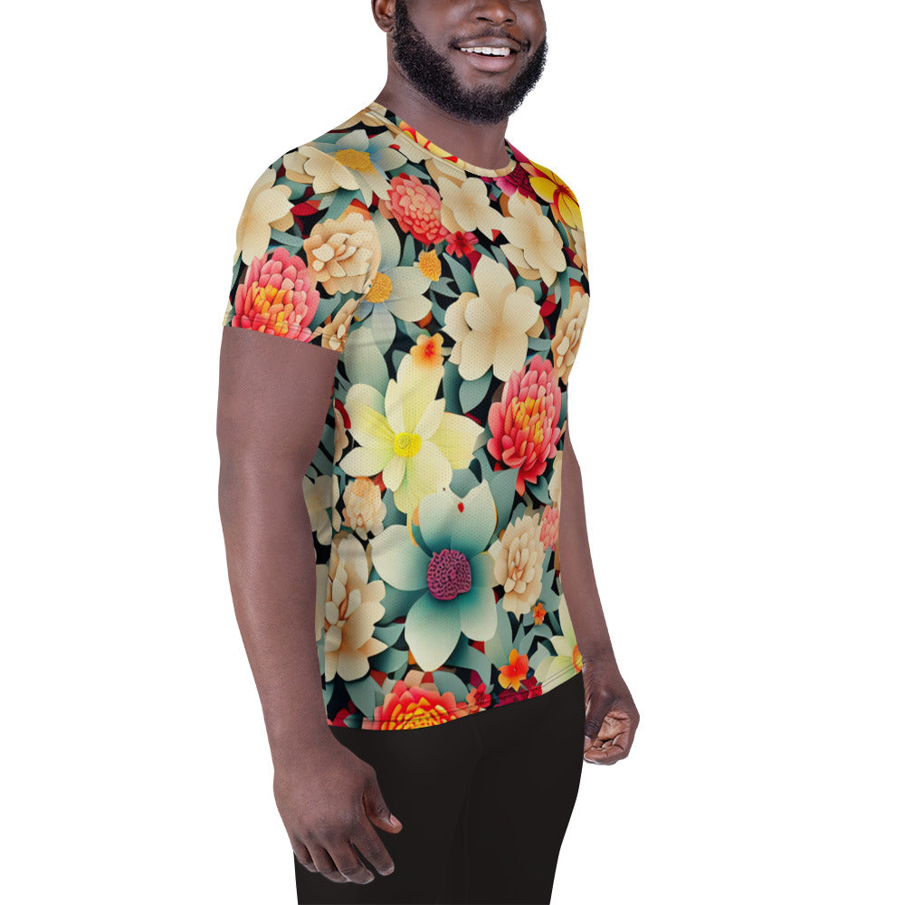 DMV 0260 Floral All-Over Print Men's Athletic T-shirt