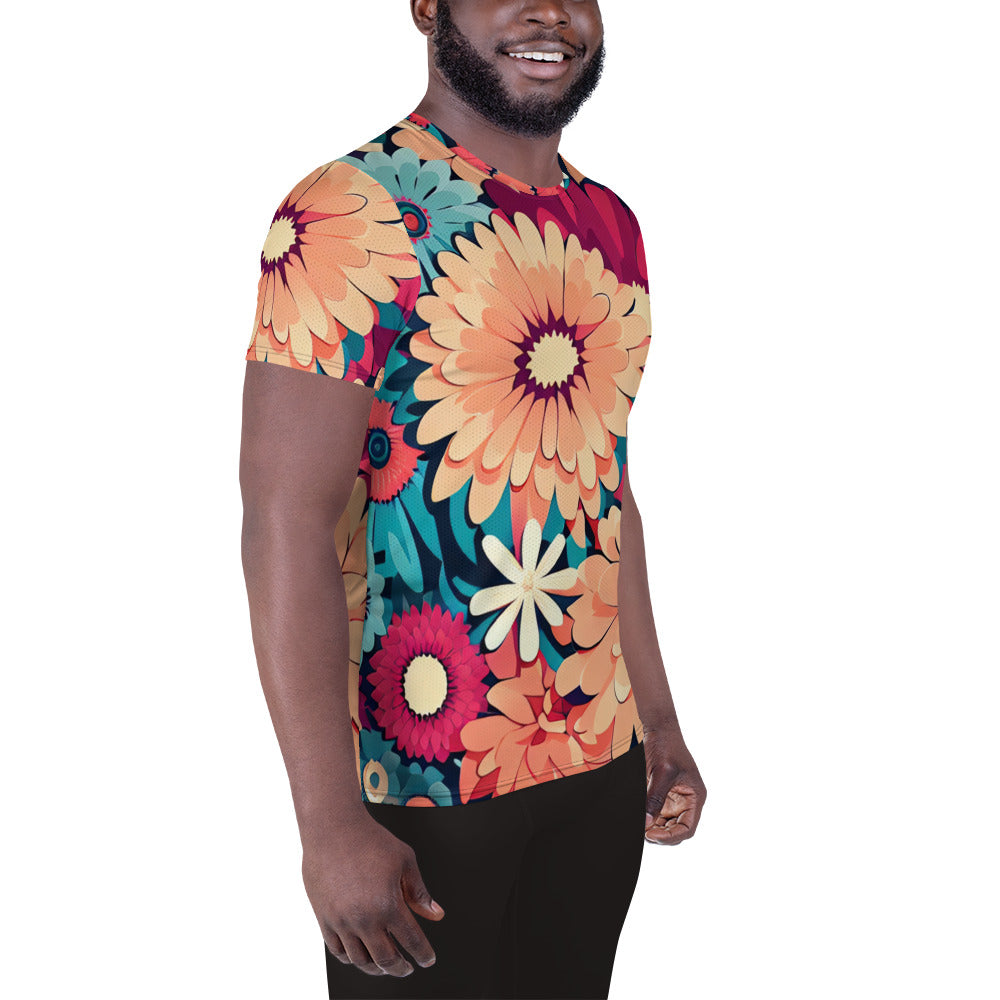 DMV 0293 Floral All-Over Print Men's Athletic T-shirt