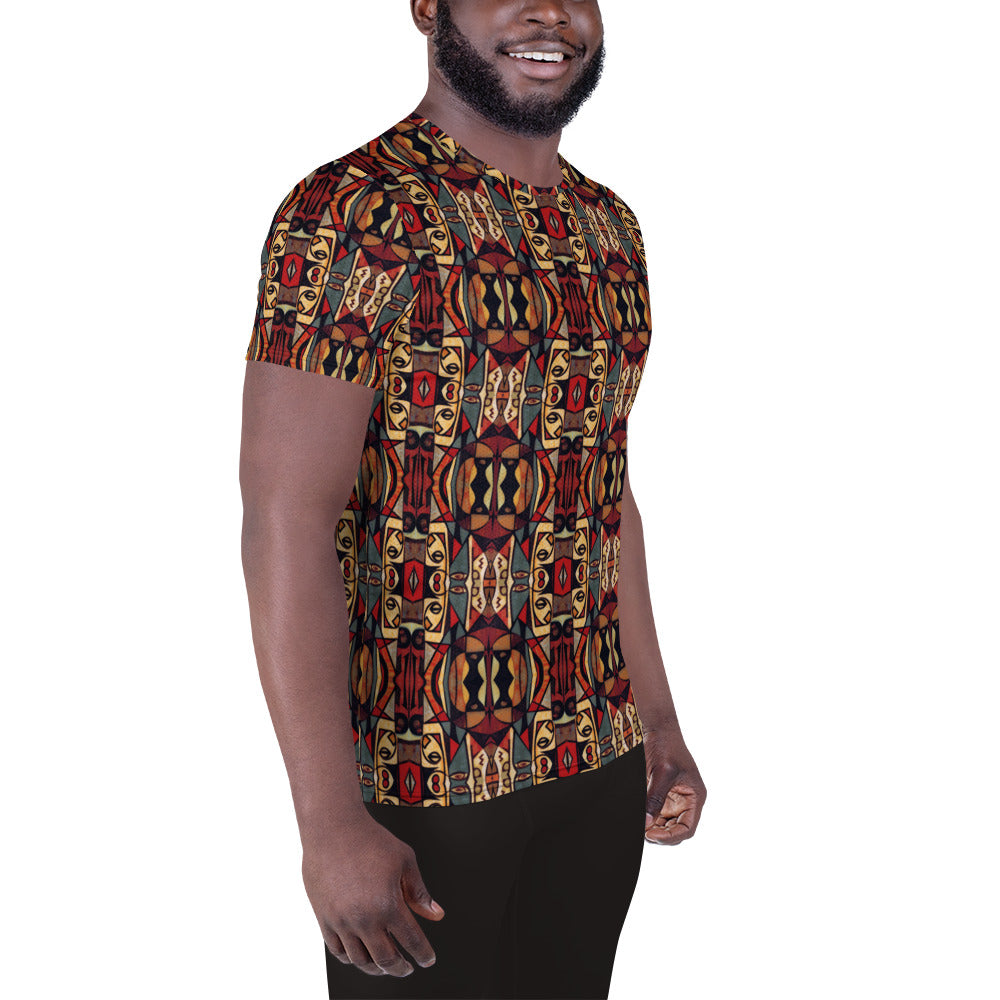 DMV 0174 Classic Boho All-Over Print Men's Athletic T-shirt