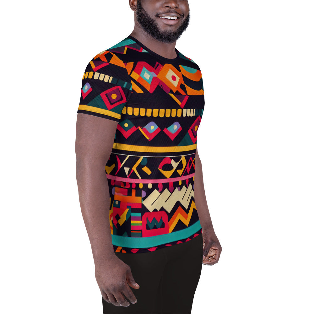 DMV 0409 Boho All-Over Print Men's Athletic T-shirt