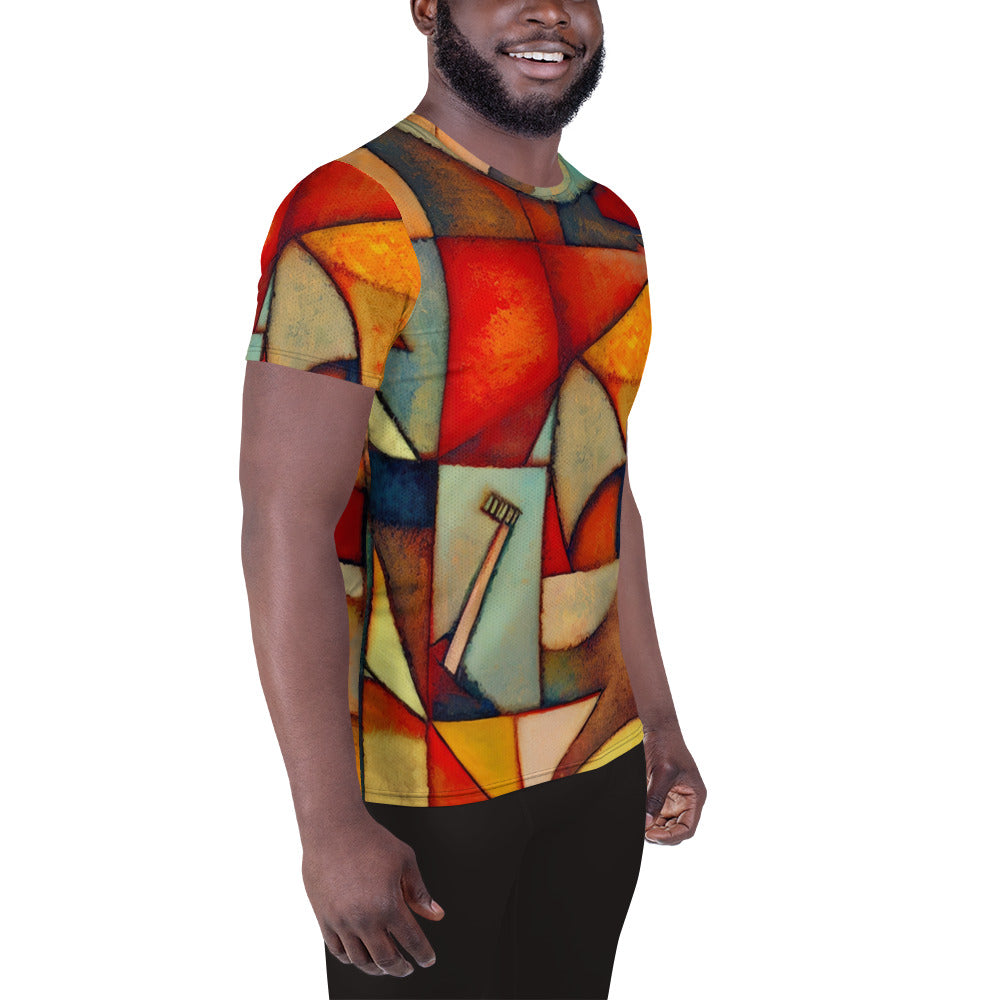 DMV 0298 Retro Art All-Over Print Men's Athletic T-shirt