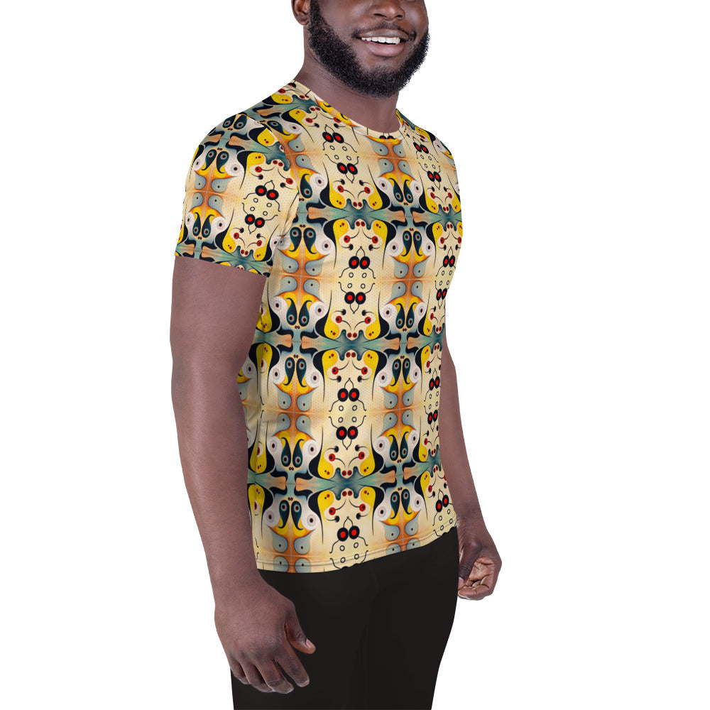 DMV 1275 Vintage Artsy All-Over Print Men's Athletic T-shirt