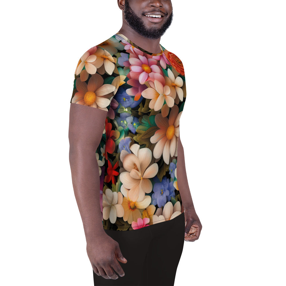 DMV 0375 Floral All-Over Print Men's Athletic T-shirt