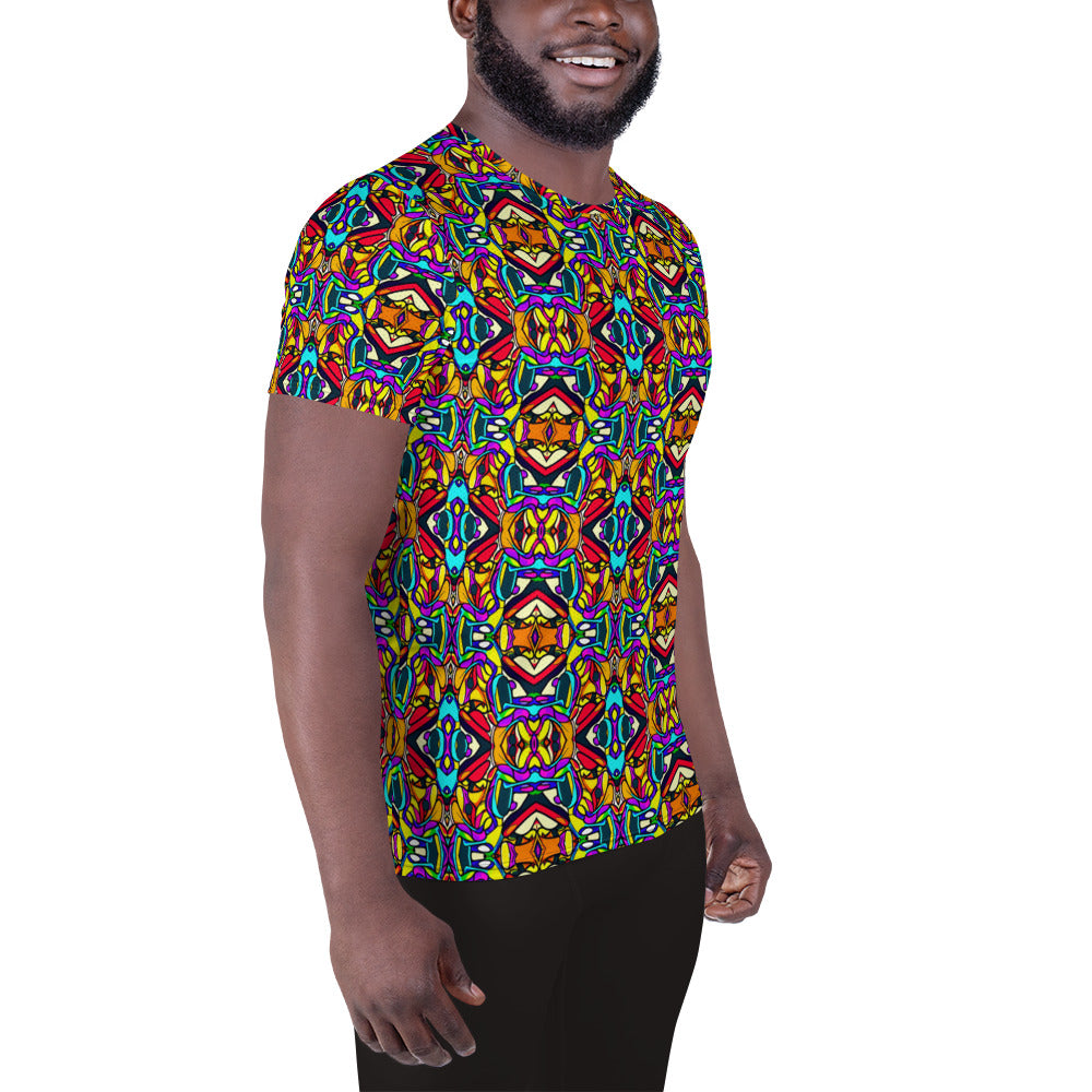 DMV 0883 Chic Boho All-Over Print Men's Athletic T-shirt