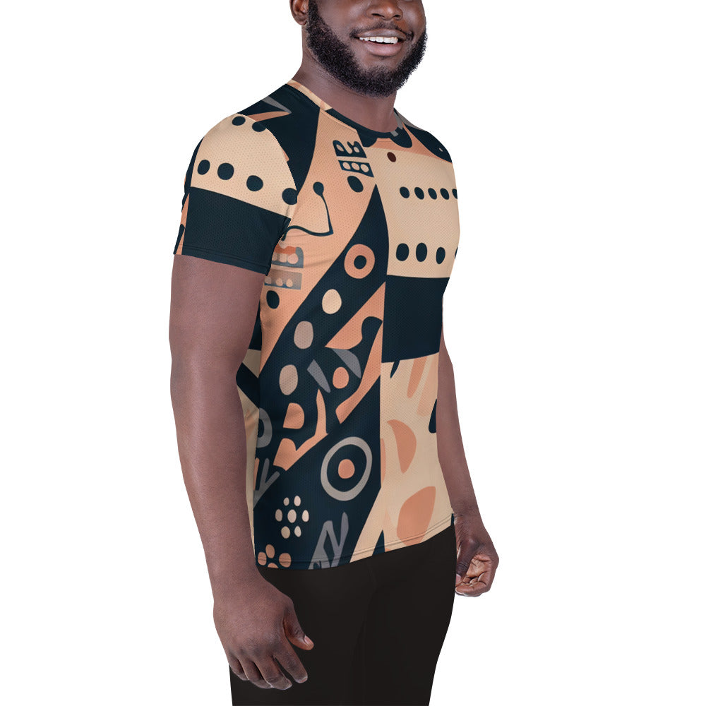 DMV 1253 Boho All-Over Print Men's Athletic T-shirt