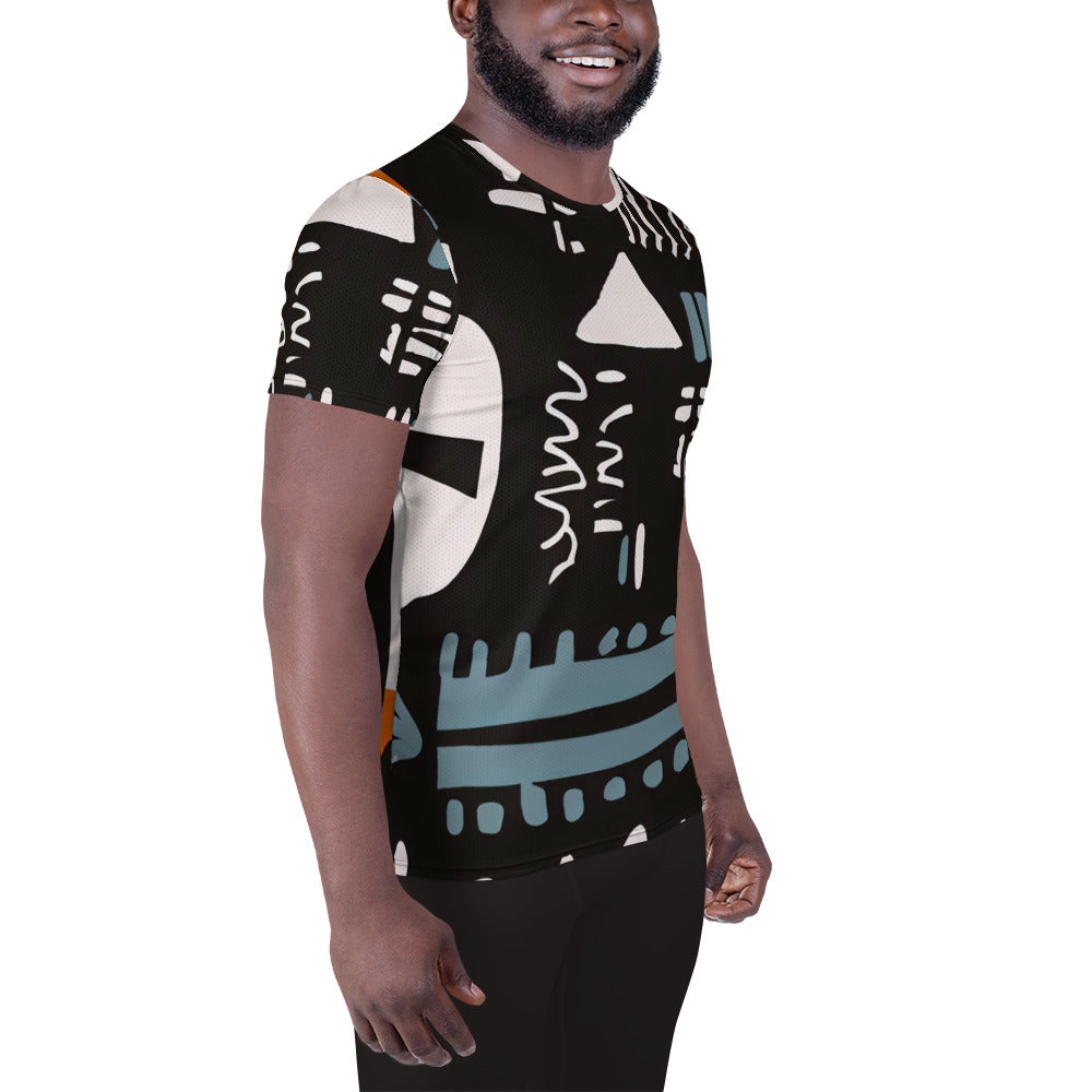 DMV 0529 Boho All-Over Print Men's Athletic T-shirt