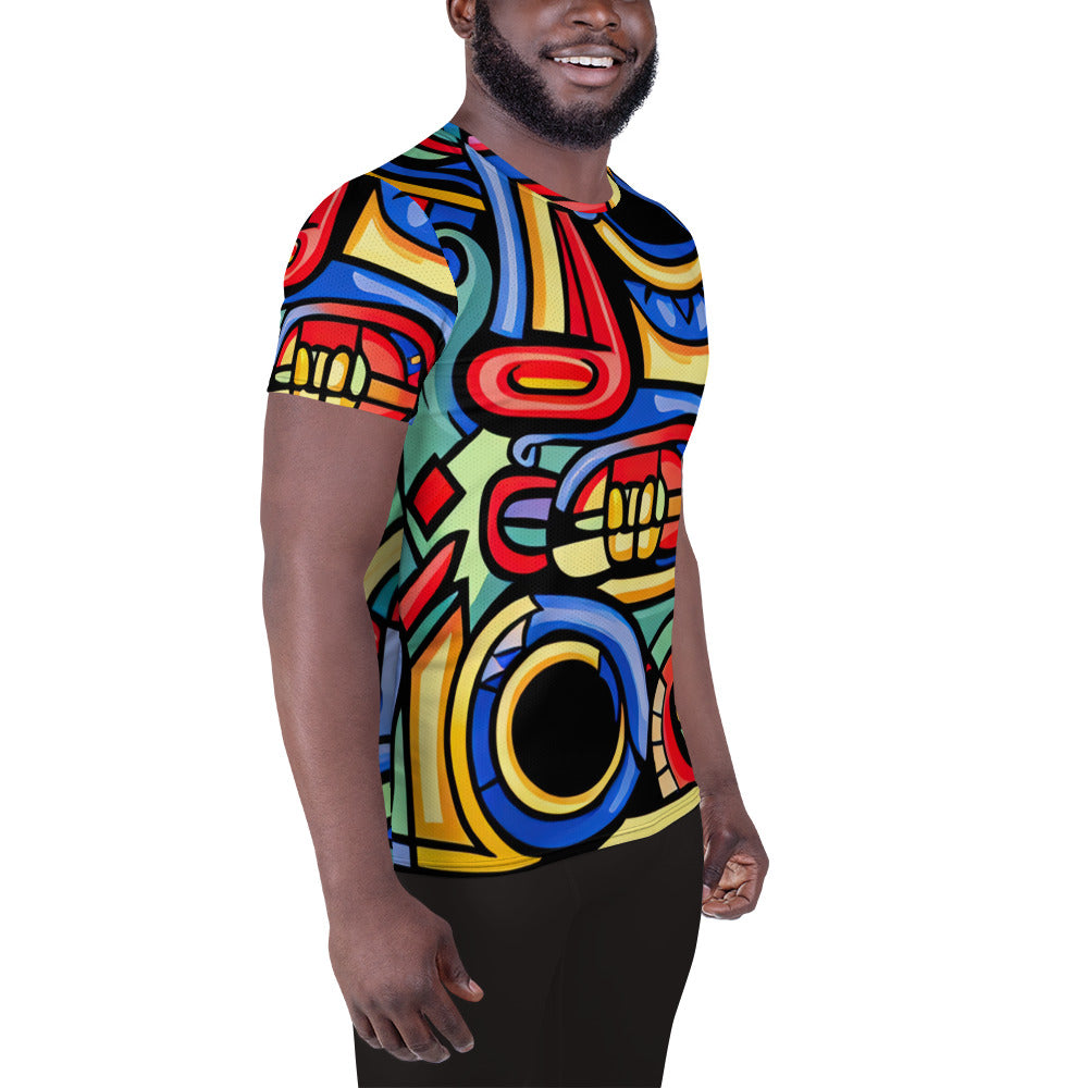 DMV 2041 Psy Art All-Over Print Men's Athletic T-shirt