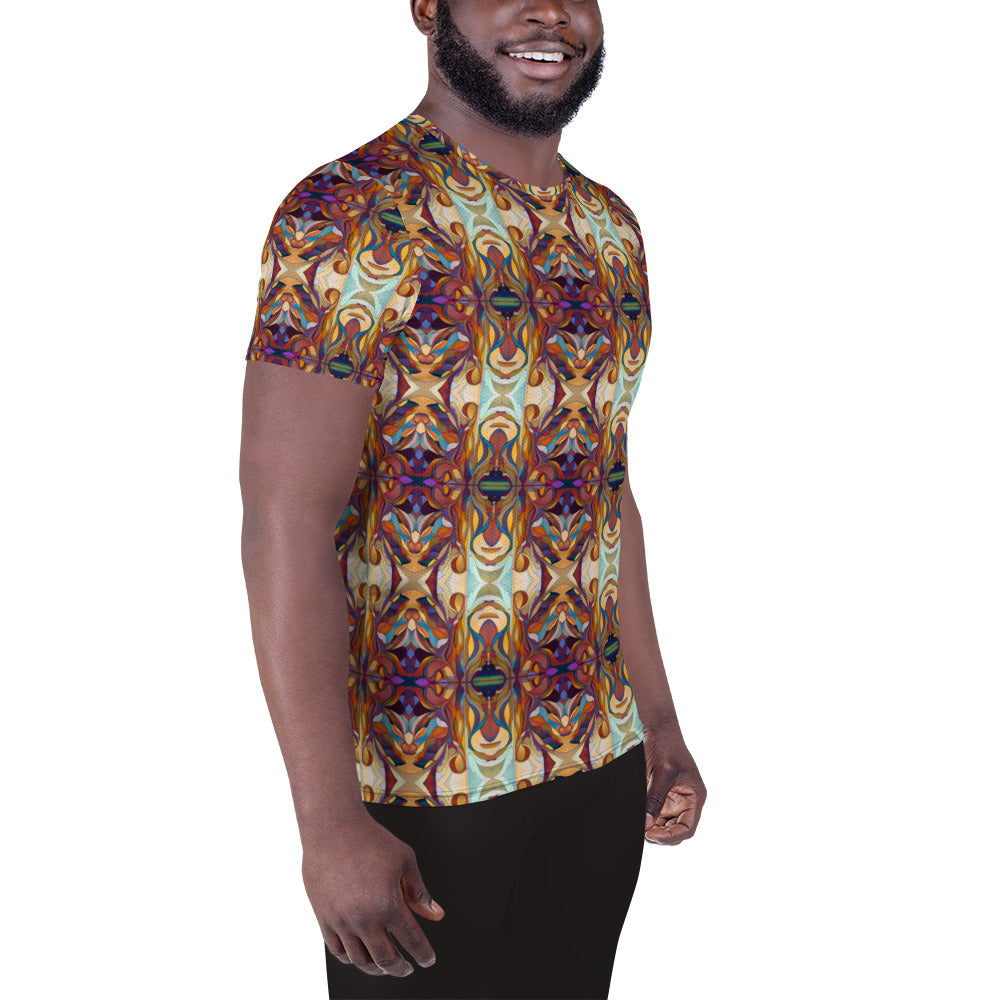 DMV 1804 Chic Boho All-Over Print Men's Athletic T-shirt