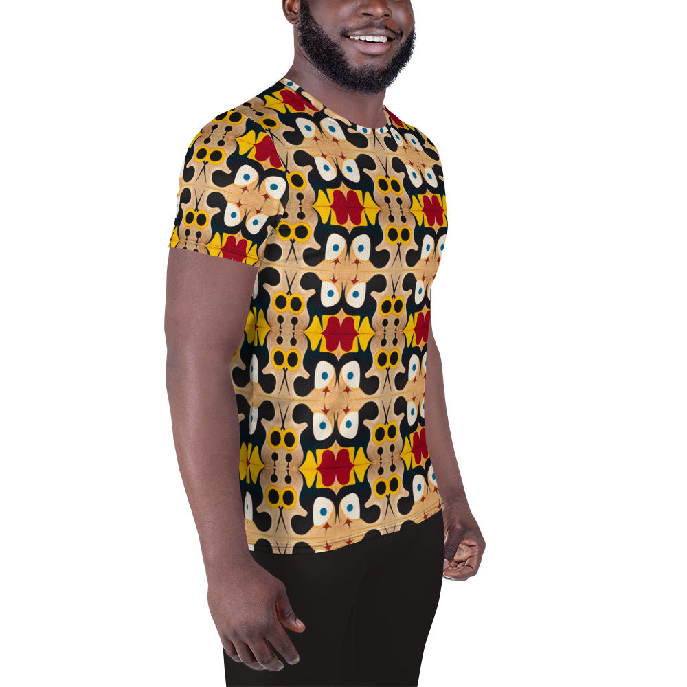 DMV 0791 Vintage Artsy All-Over Print Men's Athletic T-shirt