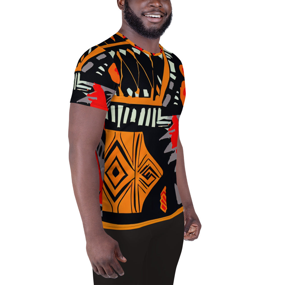 DMV 1364 Boho All-Over Print Men's Athletic T-shirt