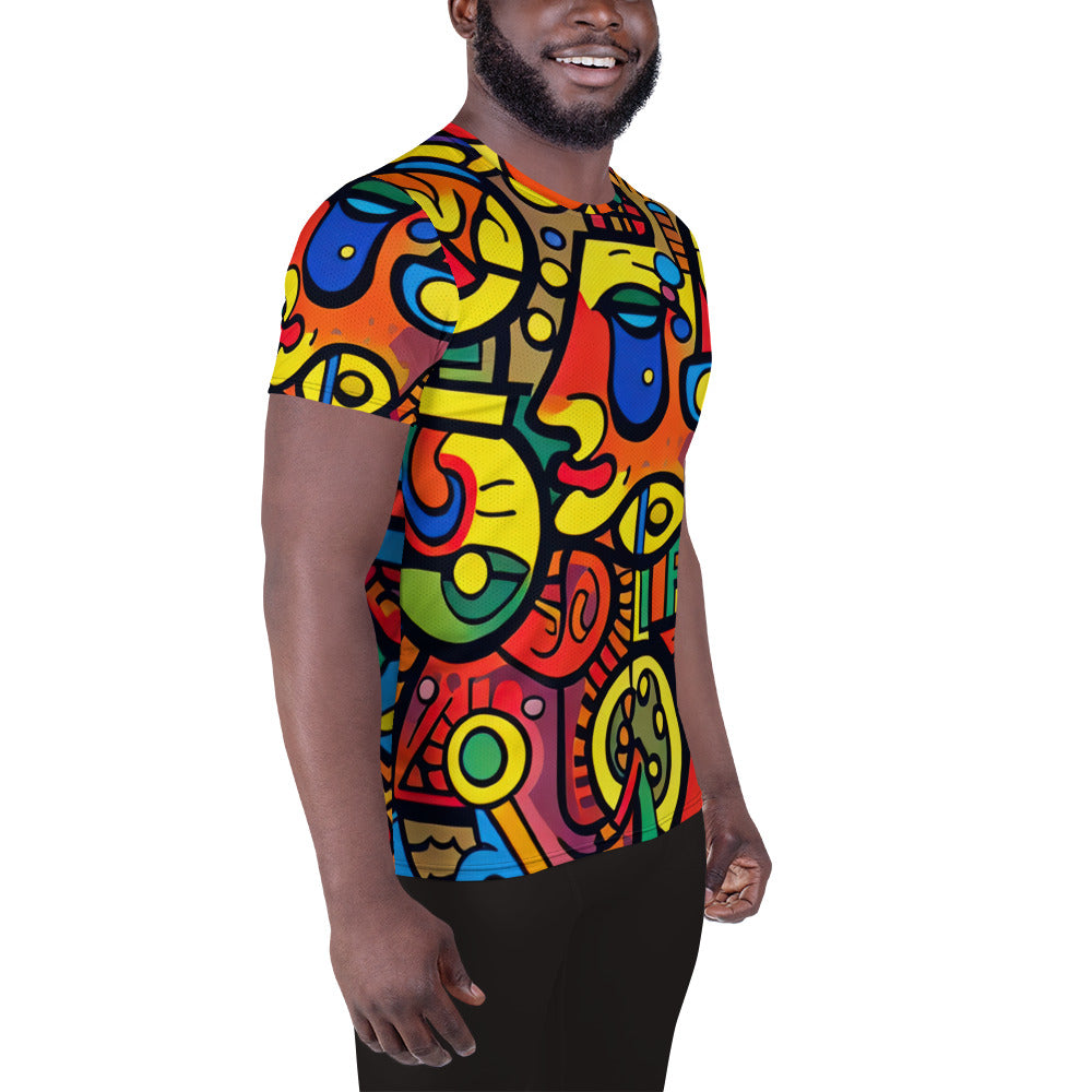 DMV 0565 Psy Art All-Over Print Men's Athletic T-shirt