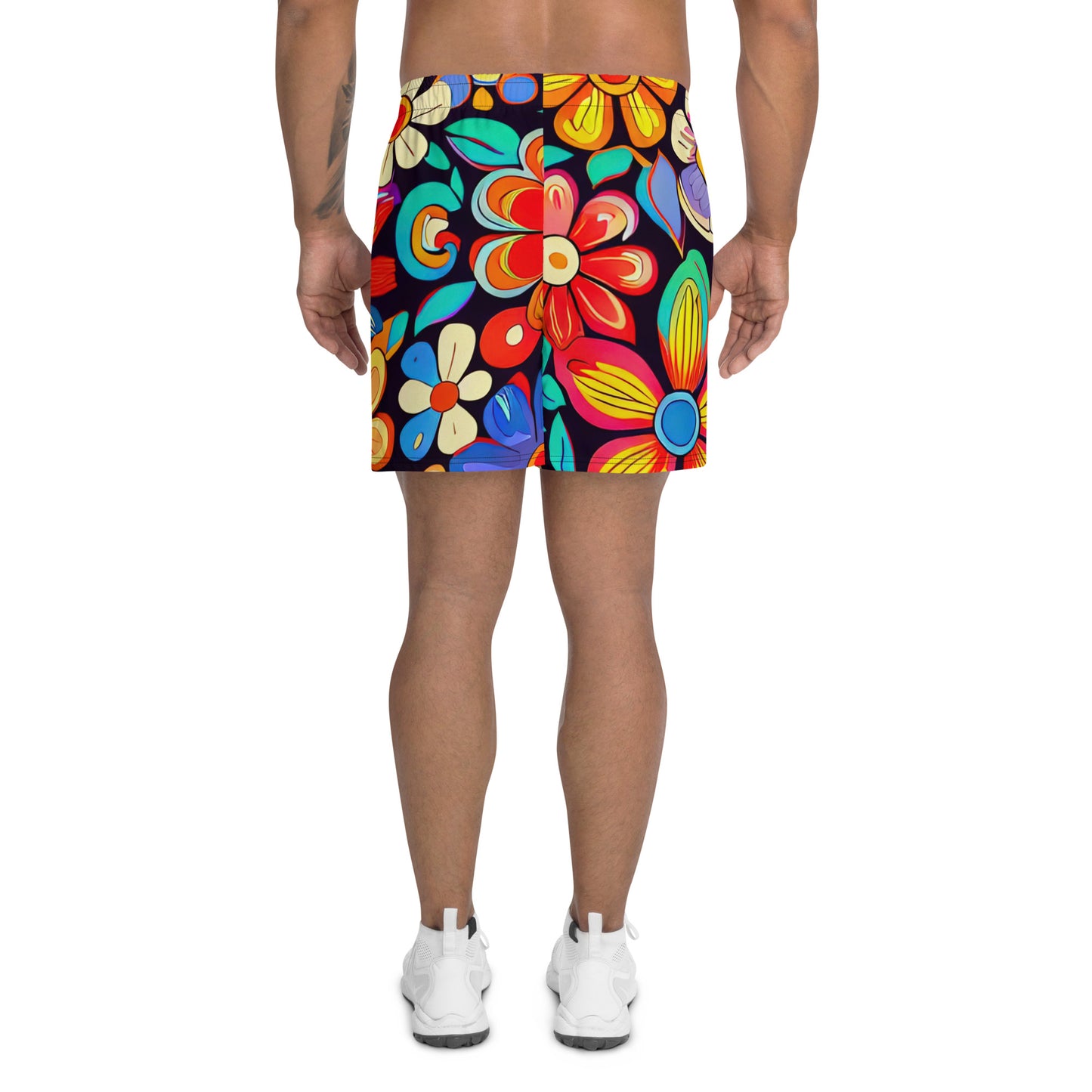 DMV 0257 Floral Men's Recycled Athletic Shorts