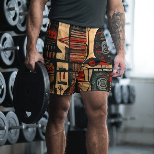 DMV 0256 Retro Art Men's Recycled Athletic Shorts