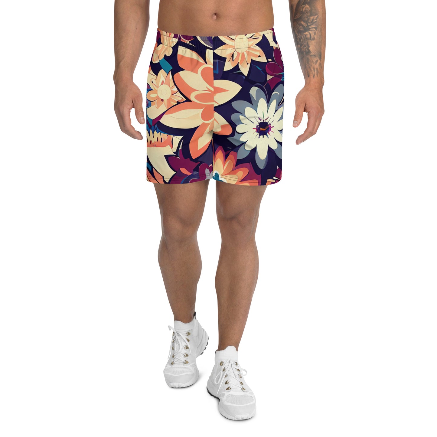 DMV 0253 Floral Men's Recycled Athletic Shorts