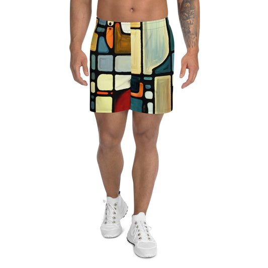 DMV 0117 Abstract Art Men's Recycled Athletic Shorts