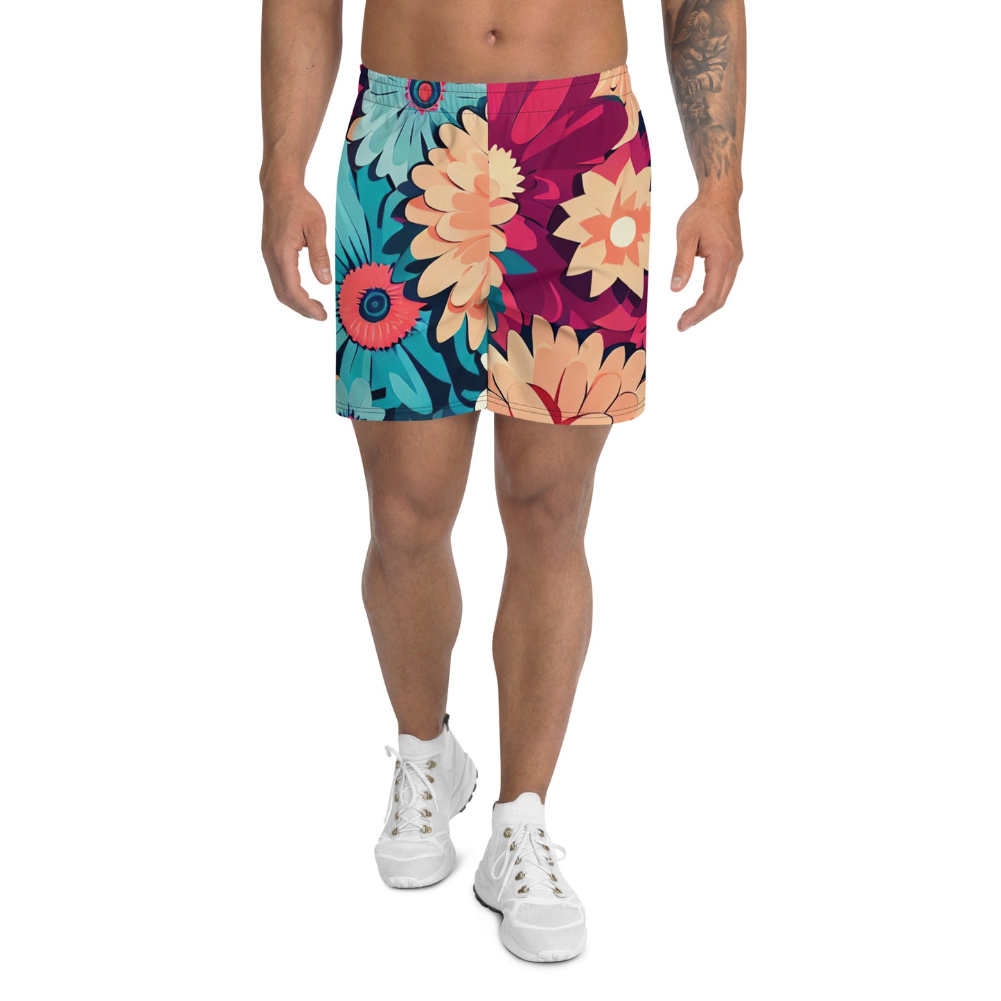 DMV 0293 Floral Men's Recycled Athletic Shorts