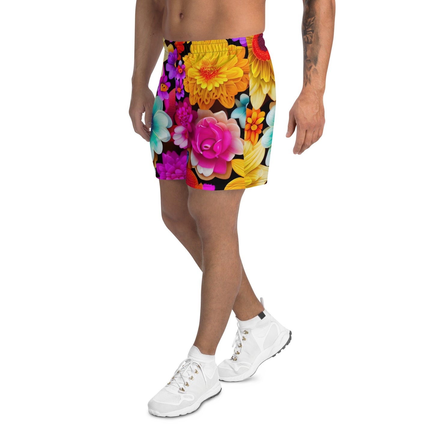 DMV 0238 Floral Men's Recycled Athletic Shorts