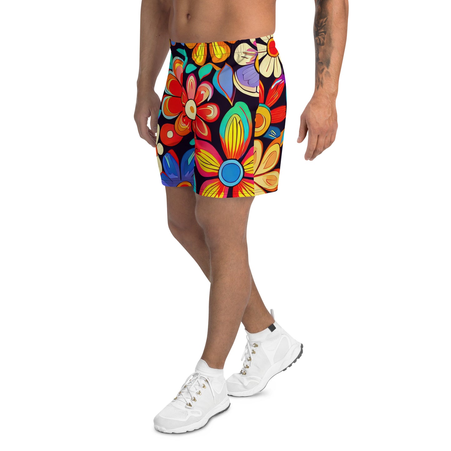 DMV 0257 Floral Men's Recycled Athletic Shorts