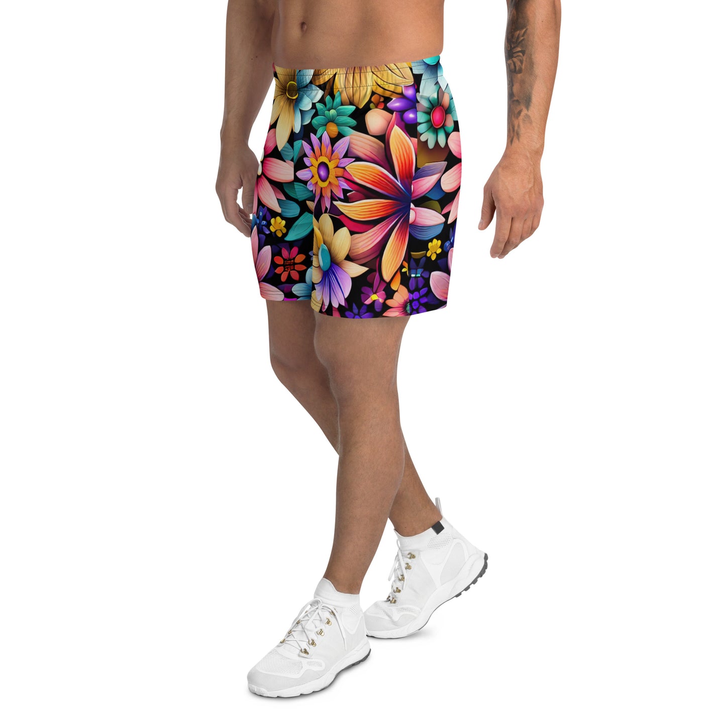 DMV 0265 Floral Men's Recycled Athletic Shorts