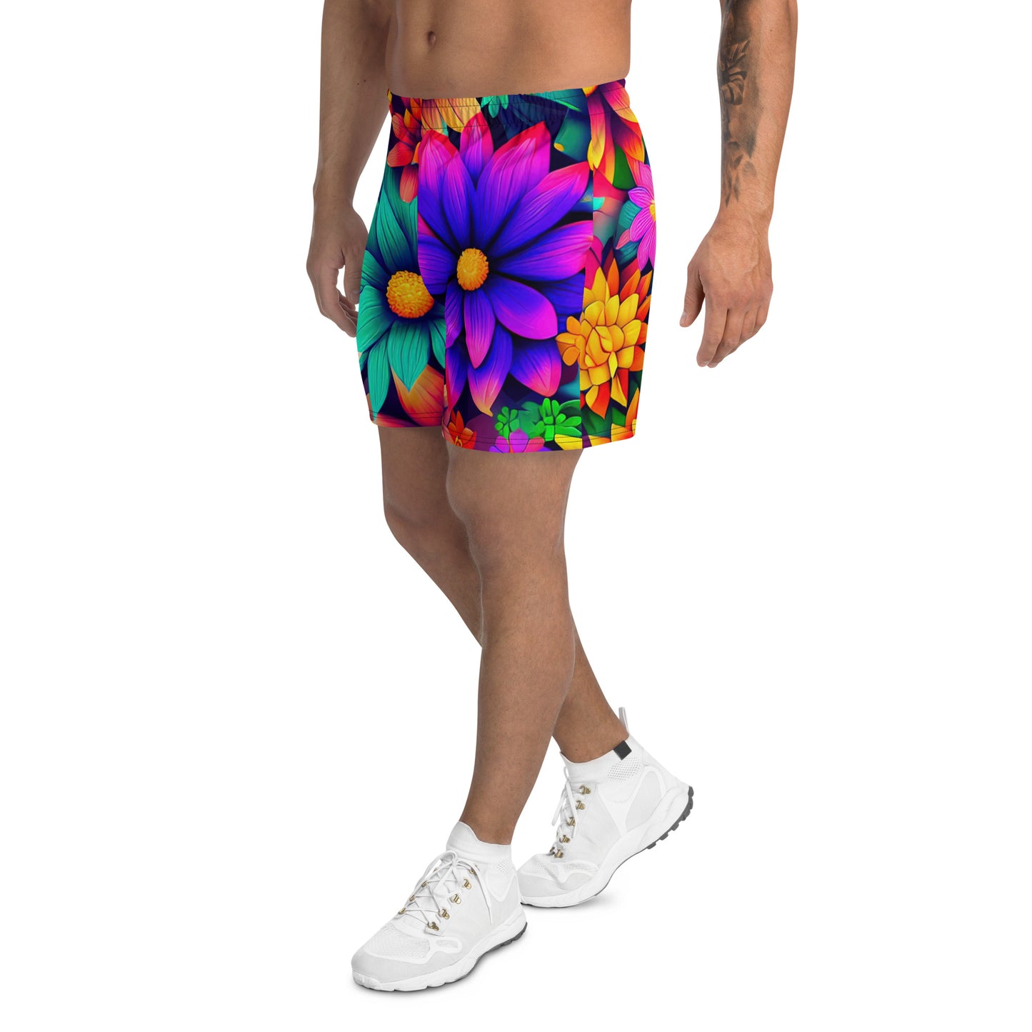 DMV 1466 Floral Men's Recycled Athletic Shorts