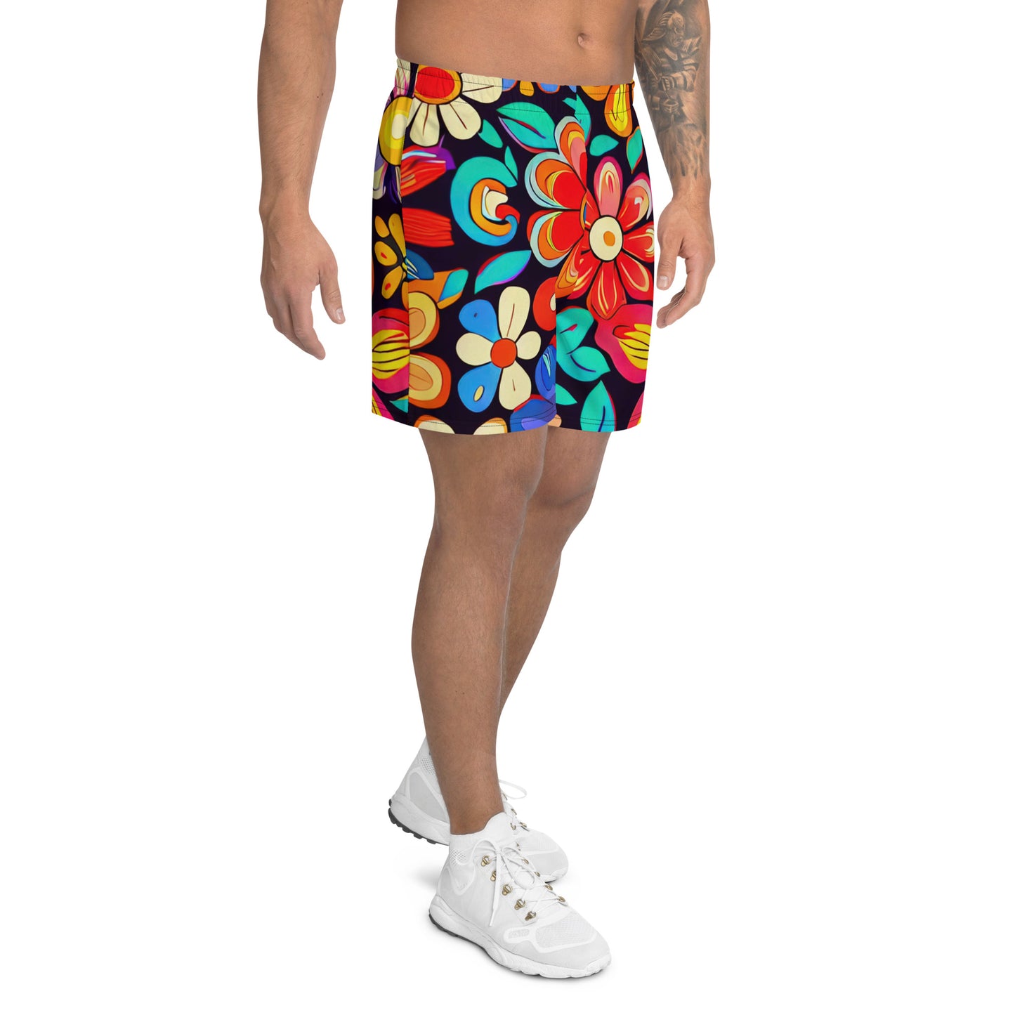 DMV 0257 Floral Men's Recycled Athletic Shorts